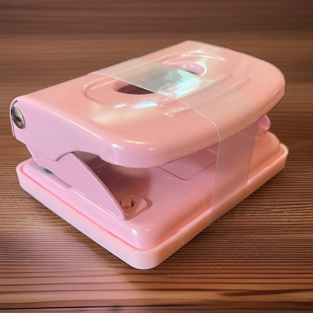 Compact PINK 2 Hole Paper Punch 1/4 Inch